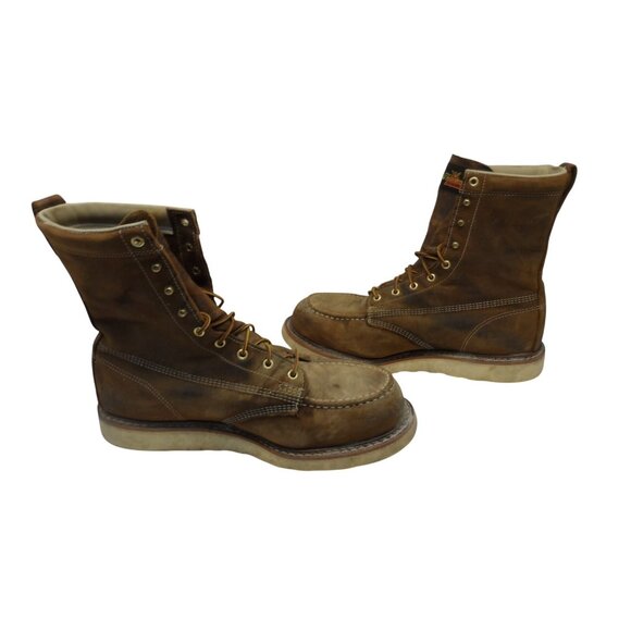 Thorogood Men's 8" Steel Toe Wedge Sole Work Boots (U.S.A.) 804-4478 Brown 12 2E - Picture 6 of 8